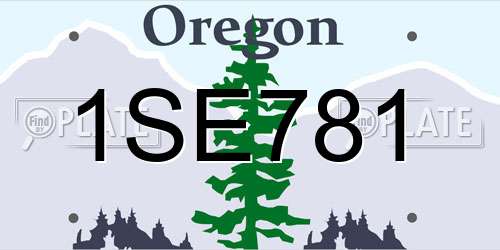 1SE781 Oregon License Plate