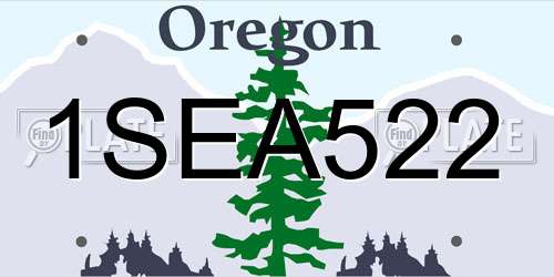 1SEA522 Oregon License Plate
