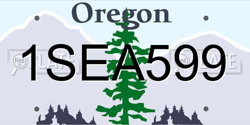 1SEA599 Oregon License Plate