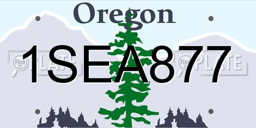 1SEA877 Oregon License Plate