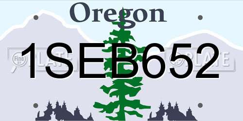 1SEB652 Oregon License Plate