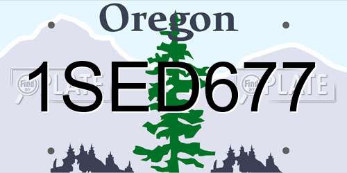 1SED677 Oregon License Plate