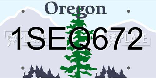 1SEQ672 Oregon License Plate