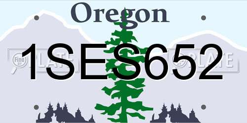 1SES652 Oregon License Plate