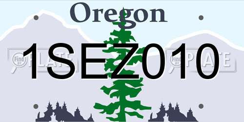 1SEZ010 Oregon License Plate