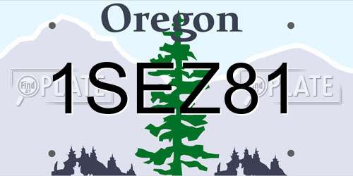 1SEZ81 Oregon License Plate