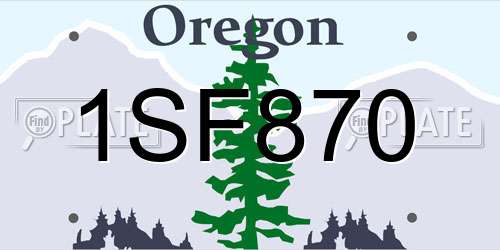 1SF870 Oregon License Plate
