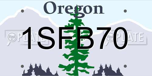 1SFB70 Oregon License Plate