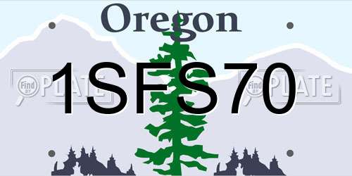 1SFS70 Oregon License Plate