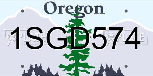 1SGD574 Oregon License Plate