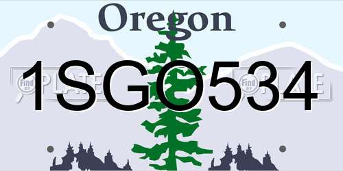 1SGO534 Oregon License Plate