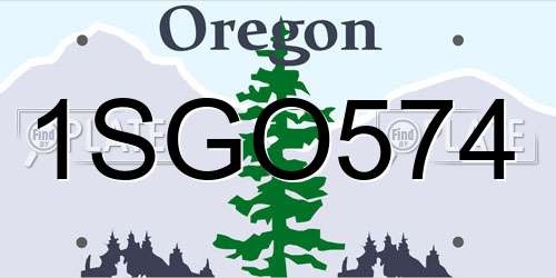1SGO574 Oregon License Plate