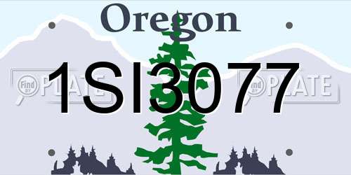 1SI3077 Oregon License Plate