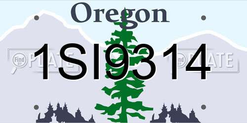 1SI9314 Oregon License Plate