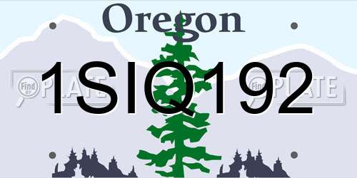 1SIQ192 Oregon License Plate