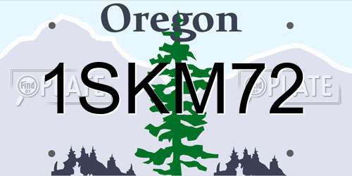 1SKM72 Oregon License Plate