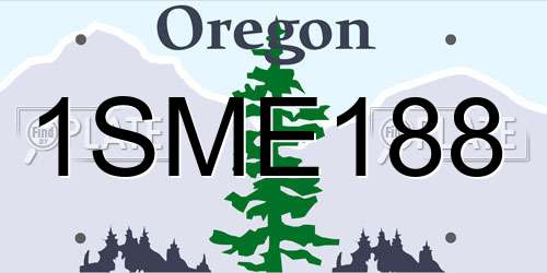 1SME188 Oregon License Plate
