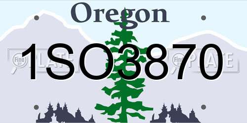 1SO3870 Oregon License Plate