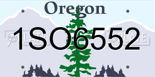 1SO6552 Oregon License Plate