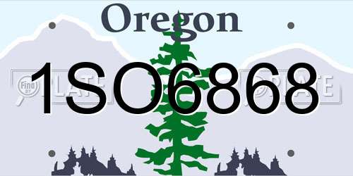 1SO6868 Oregon License Plate