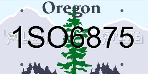 1SO6875 Oregon License Plate