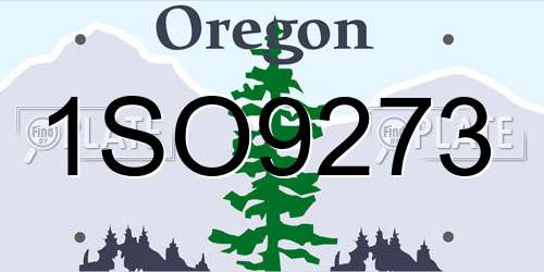 1SO9273 Oregon License Plate