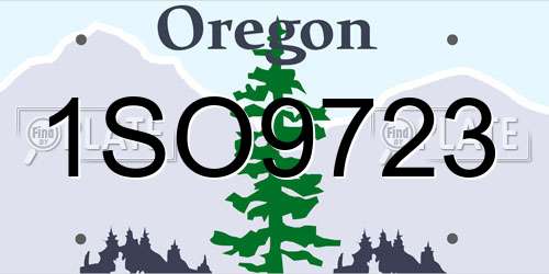 1SO9723 Oregon License Plate