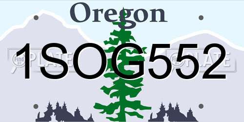 1SOG552 Oregon License Plate