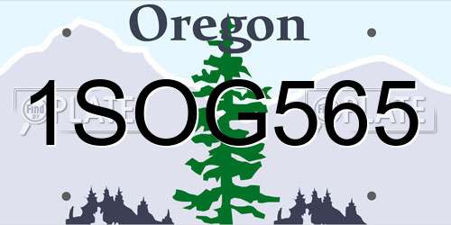 1SOG565 Oregon License Plate