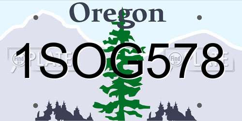 1SOG578 Oregon License Plate