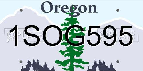 1SOG595 Oregon License Plate