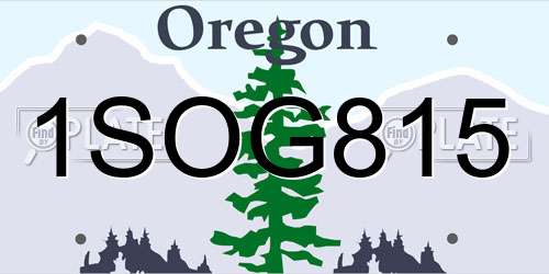 1SOG815 Oregon License Plate