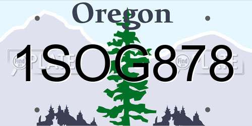 1SOG878 Oregon License Plate