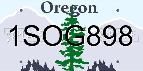1SOG898 Oregon License Plate