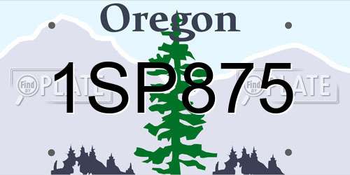 1SP875 Oregon License Plate