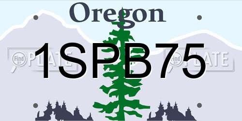 1SPB75 Oregon License Plate