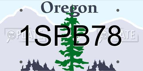 1SPB78 Oregon License Plate