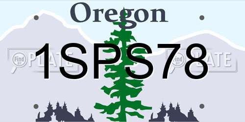1SPS78 Oregon License Plate