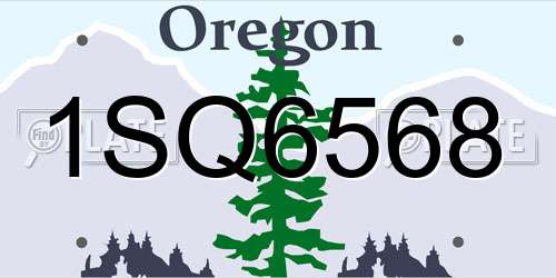 1SQ6568 Oregon License Plate