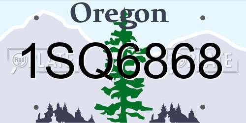 1SQ6868 Oregon License Plate