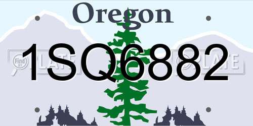 1SQ6882 Oregon License Plate