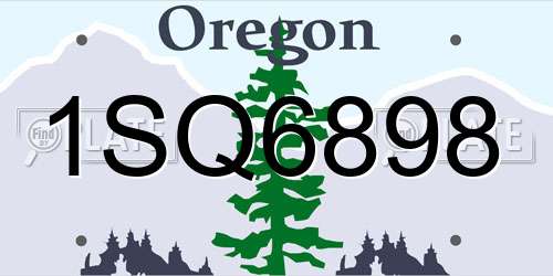 1SQ6898 Oregon License Plate