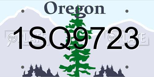 1SQ9723 Oregon License Plate