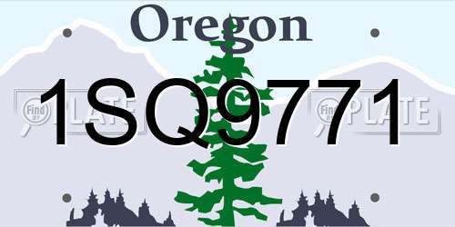 1SQ9771 Oregon License Plate