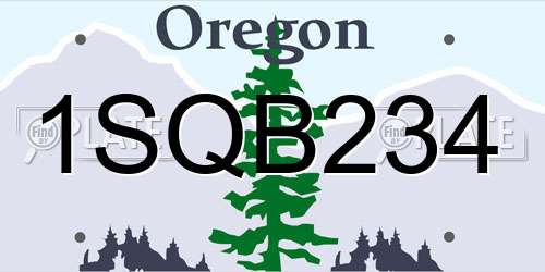 1SQB234 Oregon License Plate