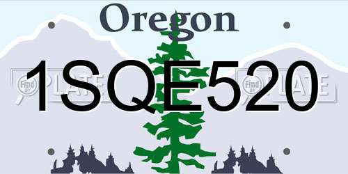 1SQE520 Oregon License Plate