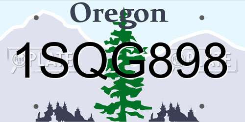 1SQG898 Oregon License Plate