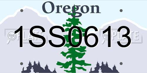 1SS0613 Oregon License Plate