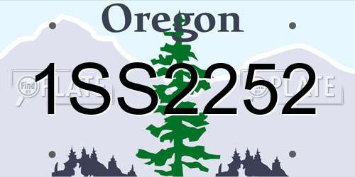 1SS2252 Oregon License Plate