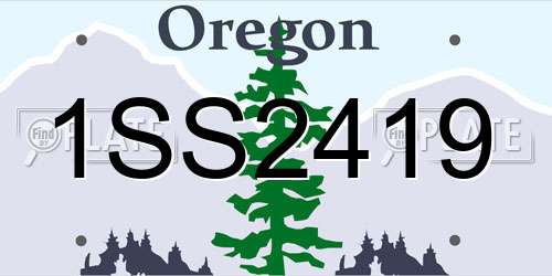 1SS2419 Oregon License Plate